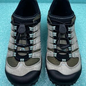 Women's Merrell Outdoor Hiking Shoes - Black and Green